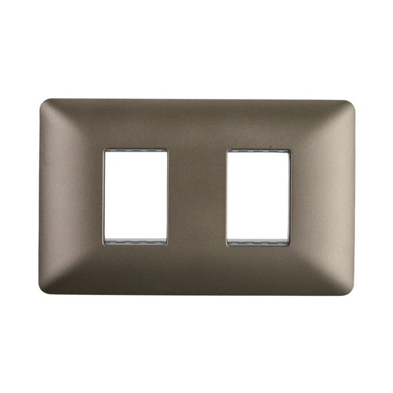 Placa Doble para modulo con Soporte Café